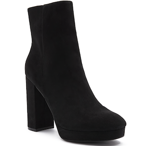 black comfort suedette platform shoe boots