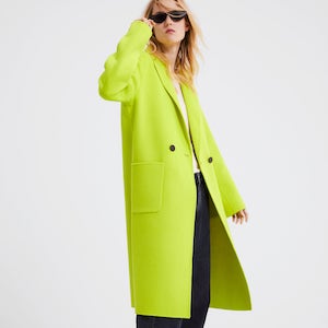Zara neon yellow coat Clearance