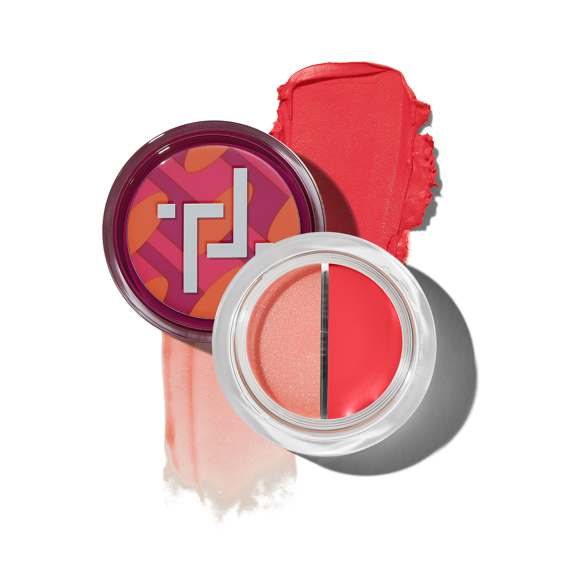 Trinny London - Lip & Cheek T-Tones - Split Pot Lip + Cheek Duo in Pia + Dido - Split Pot Lip + Cheek Duo