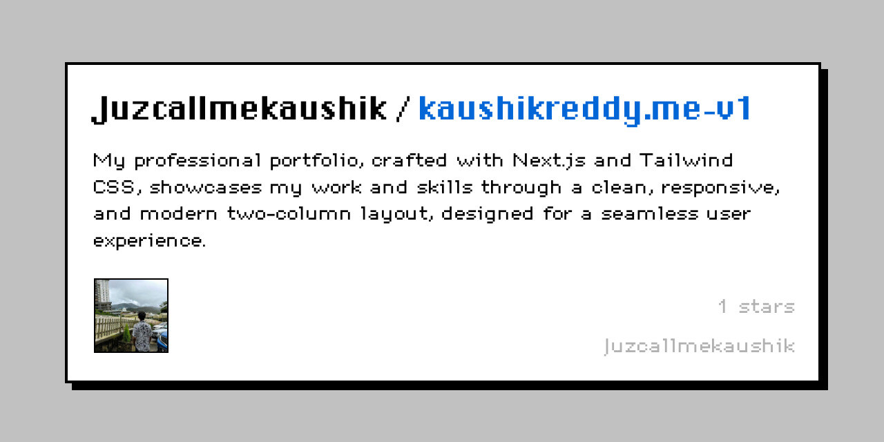 kaushikreddy.me - v1