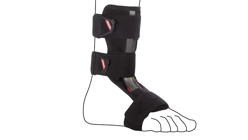 Dettaglio dell'ortesi neurologica caviglia-piede GoOn vista di tre quarti