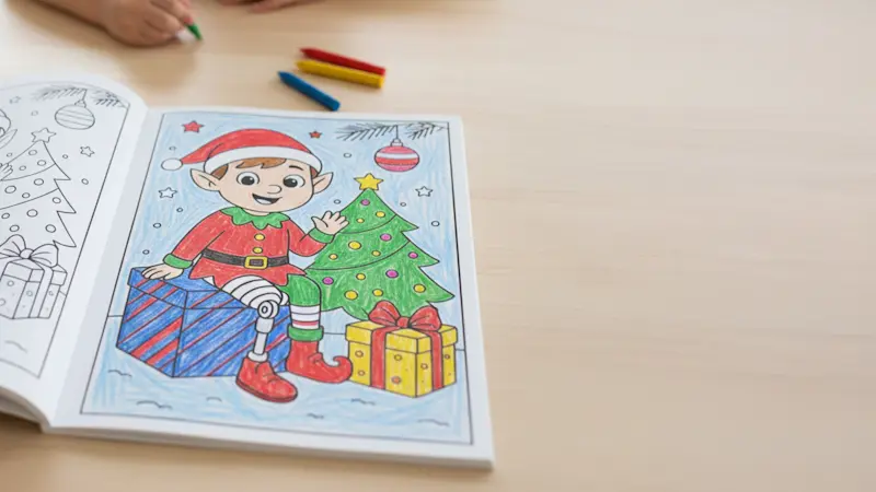 The Ottobock Care Winter Holiday Coloring Book tracing completed
