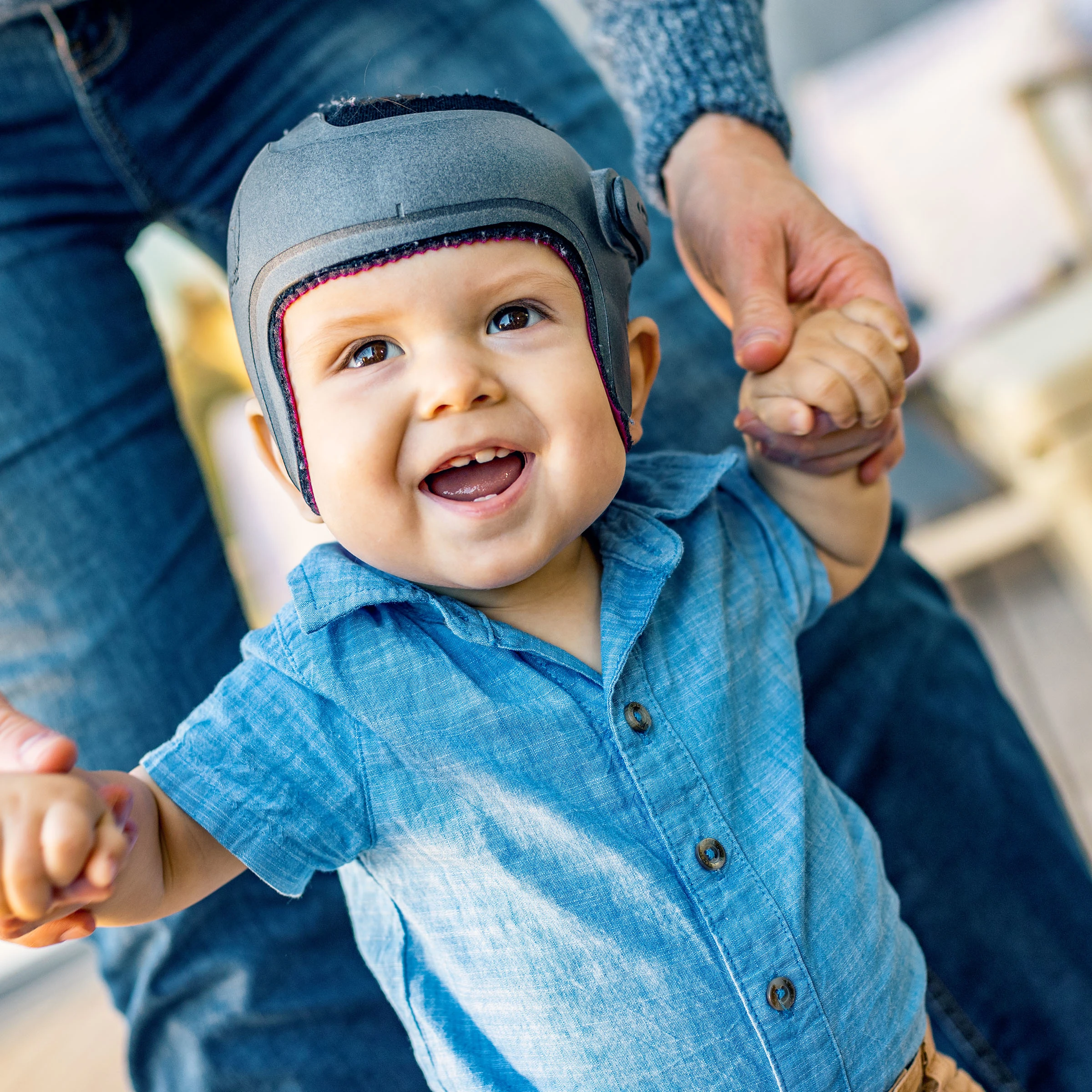 An adolescent wearing a customized Ottobock MyCRO Band