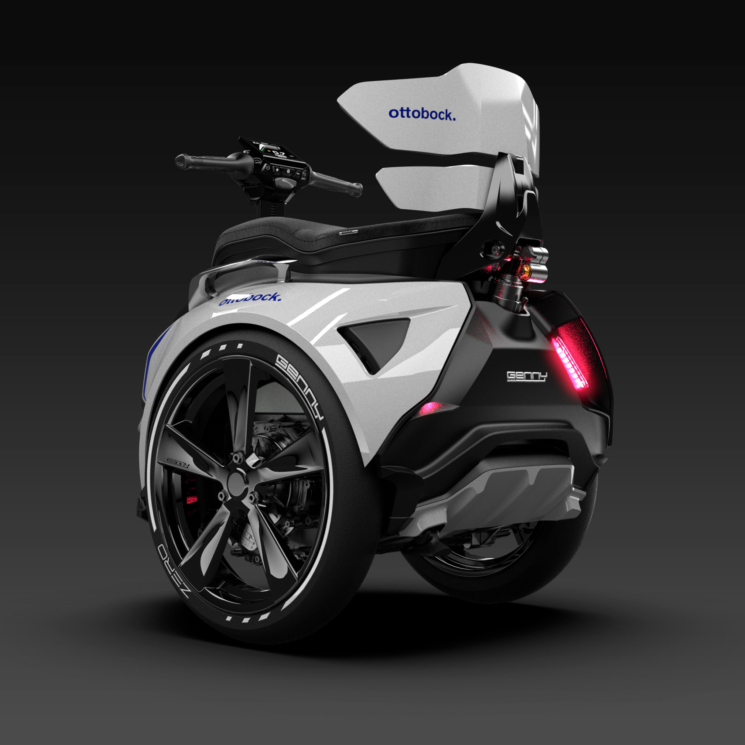 Vista posteriore di Genny Zero in colorazione bianca