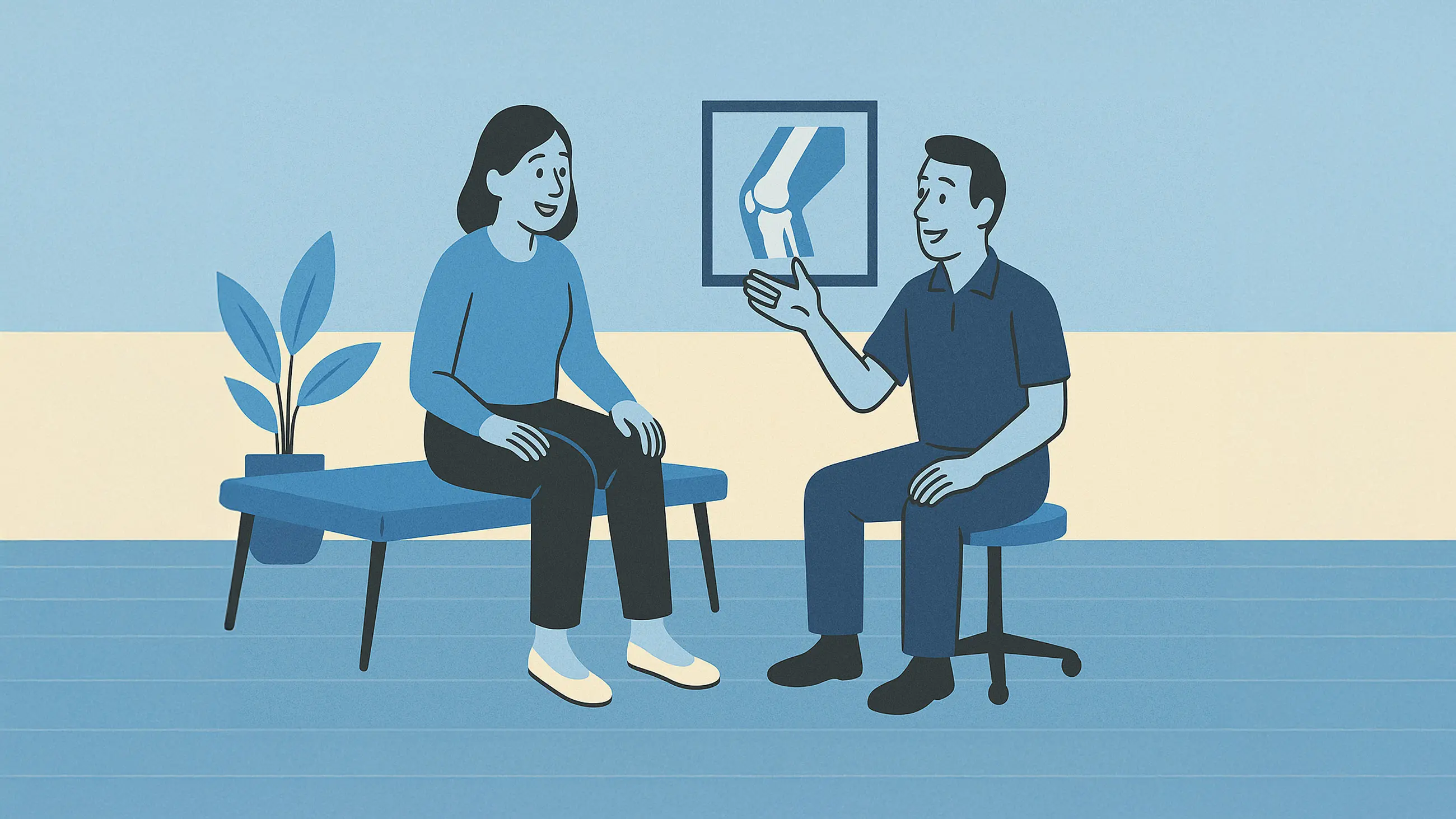 A Certified Orthotist (CO) consulting with a patient with knee pain