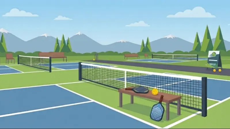 An outdoor pickleball court