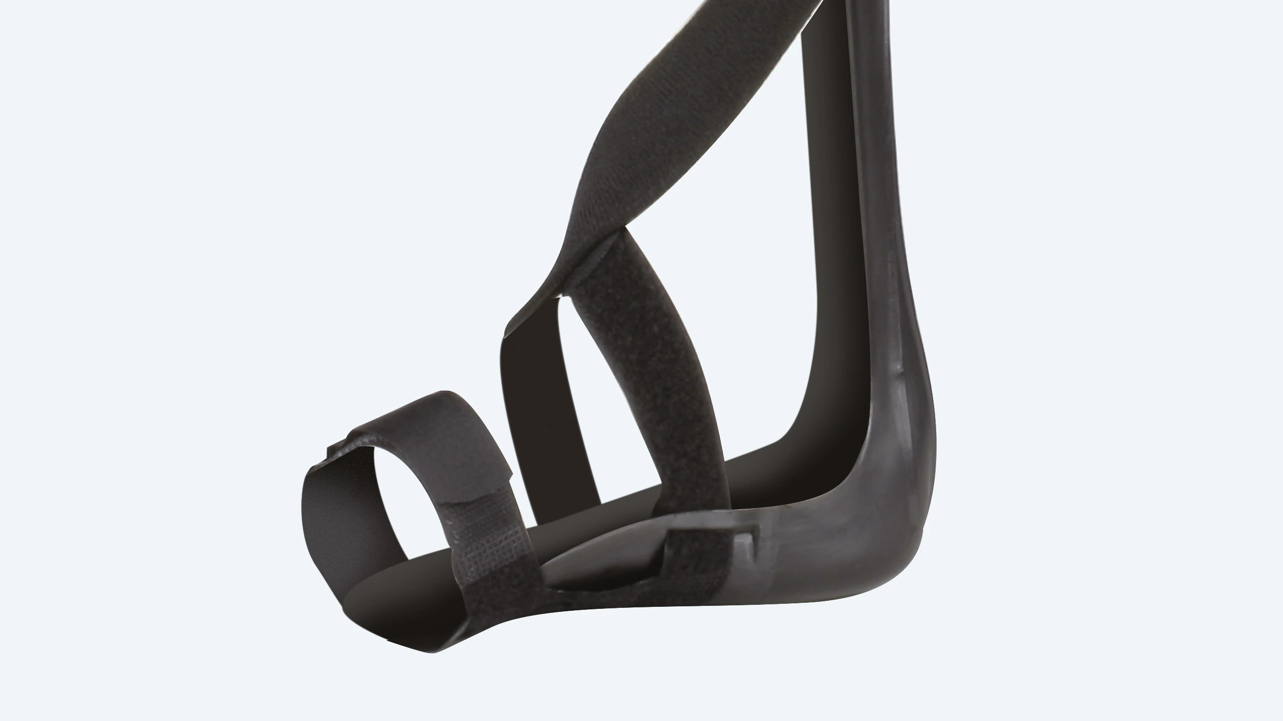 Dettaglio delle chiusure in velcro dell'ortesi Malleo Neurexa Pro