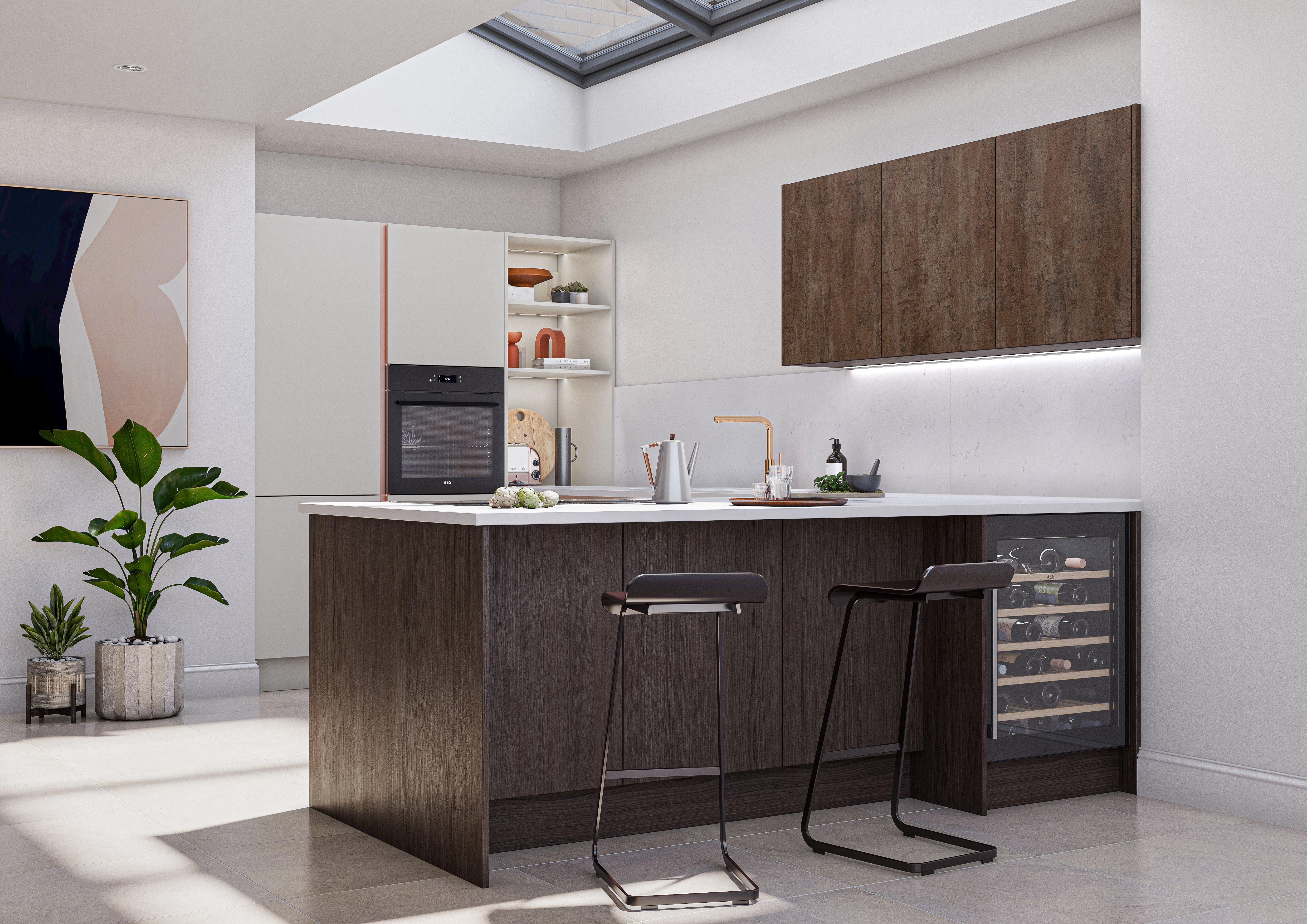 Unity Tobacco Oak Linear & Supermatt Taupe