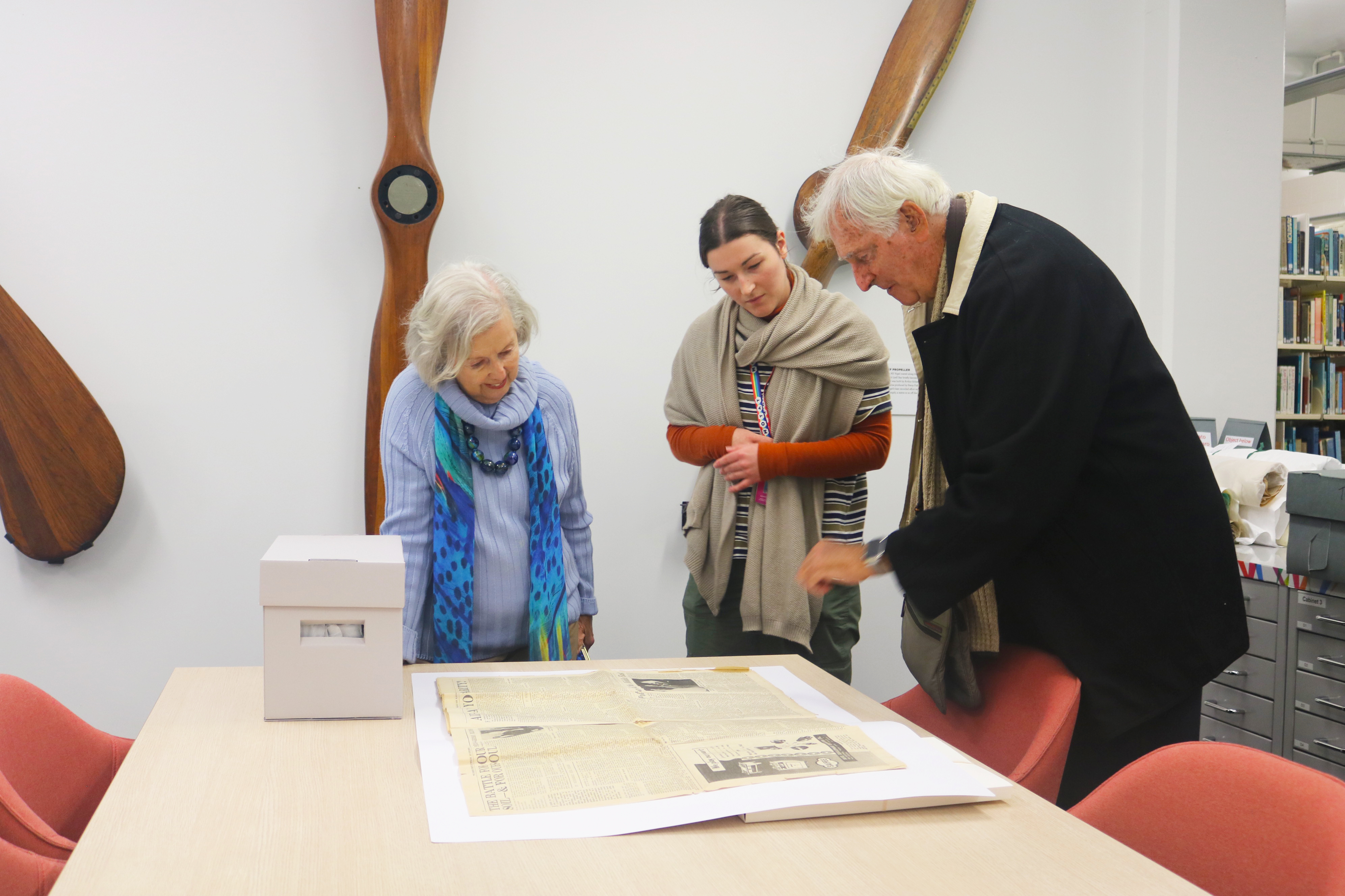 With Assistant Librarian Siobhan Moore in the Walsh Memorial Library