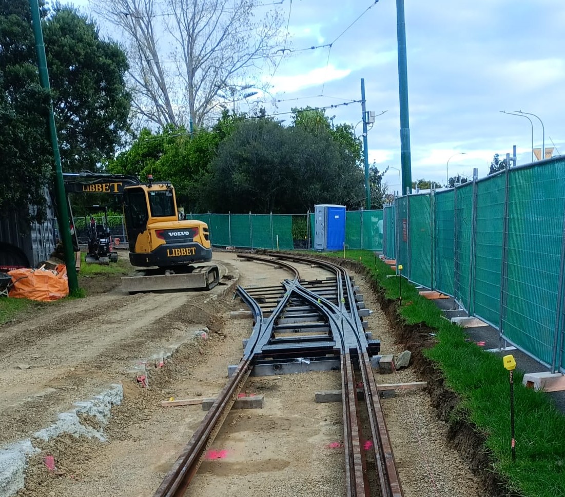 Stage 2: The all-important turnouts for the passing loop are laid.