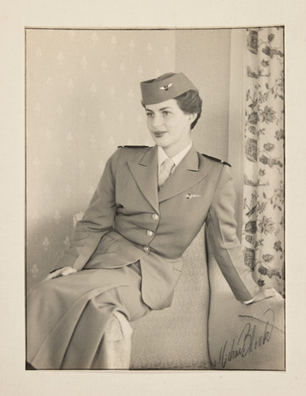 TEAL Stewardess Mary Best in uniform. 