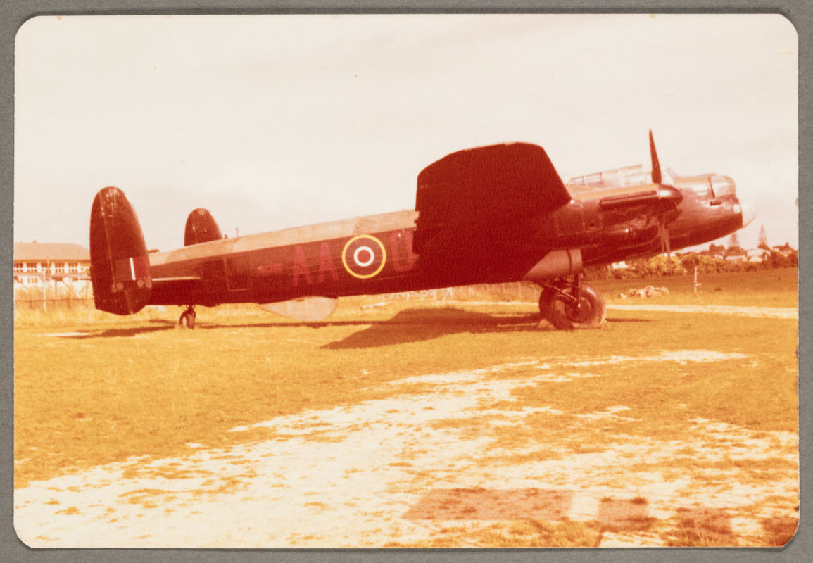 The Avro Lancaster at Meola Rd, January 1980. Photo by John Page, Walsh Memorial Library, The Museum of Transport and Technology (MOTAT).