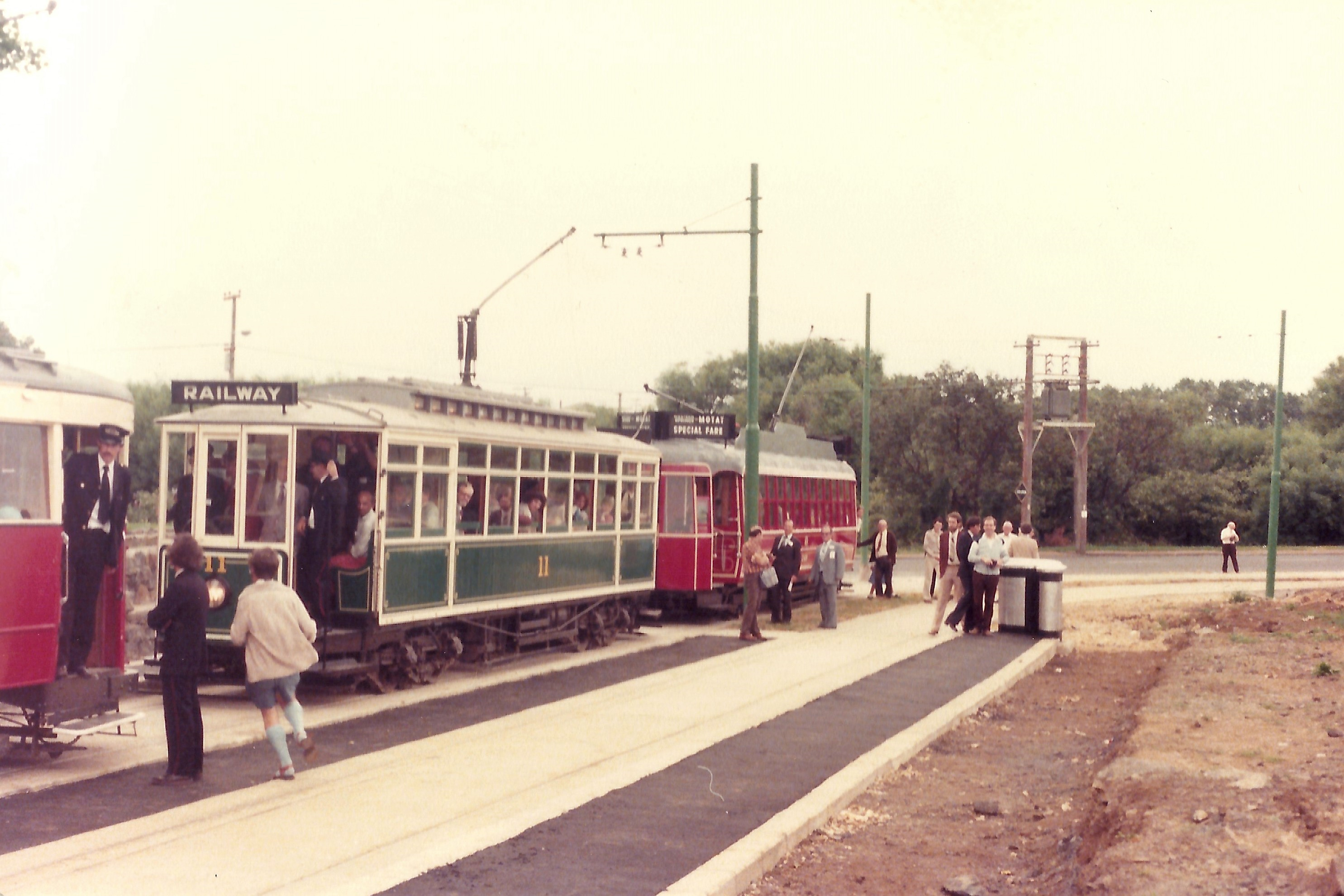 James Duncan. 19th December 1980.  Opening of Stage 1 of the MOTAT tramway extension to the Motions Road corner- with trams 257, 11 and 248. Supplied by David Cawood.
