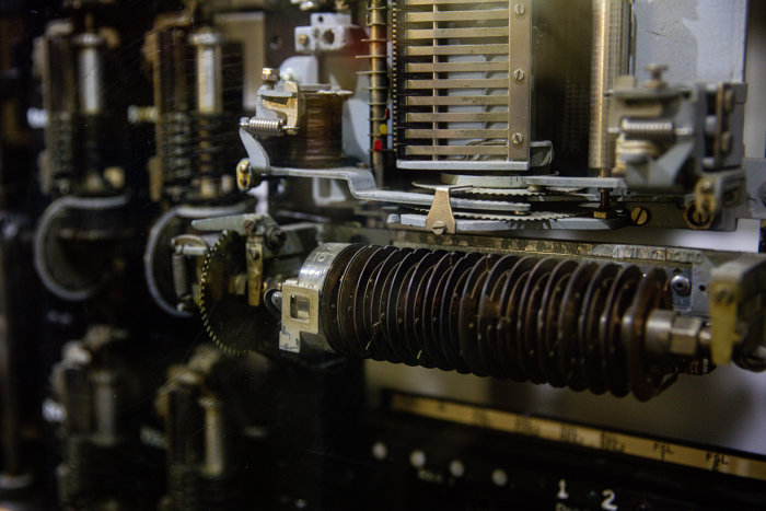 No.7-A Rotary Switching Machine, automatic telephone exchange, detail.