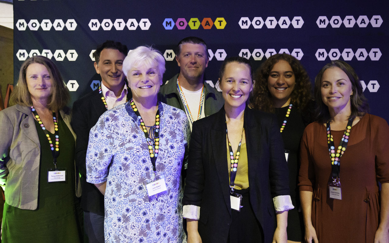 Pictured L-R are: Tanya Wilkinson; Simon Gould, Exhibitions Manager; Julie Baker; Scott Parker; Esther Tobin; Reni Broughton; and Jess Gommers