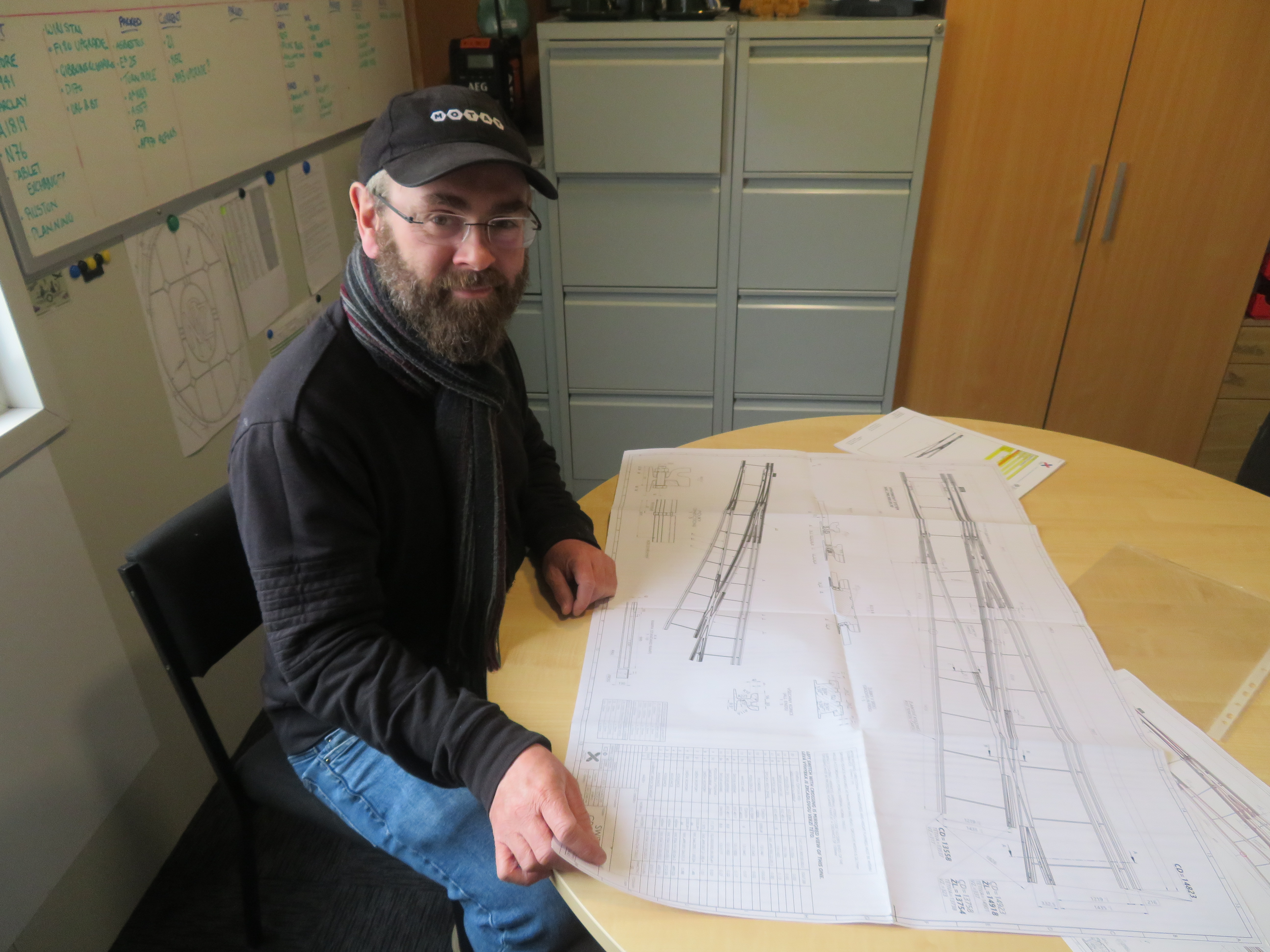 Graham Anderson with plans for turnout switches