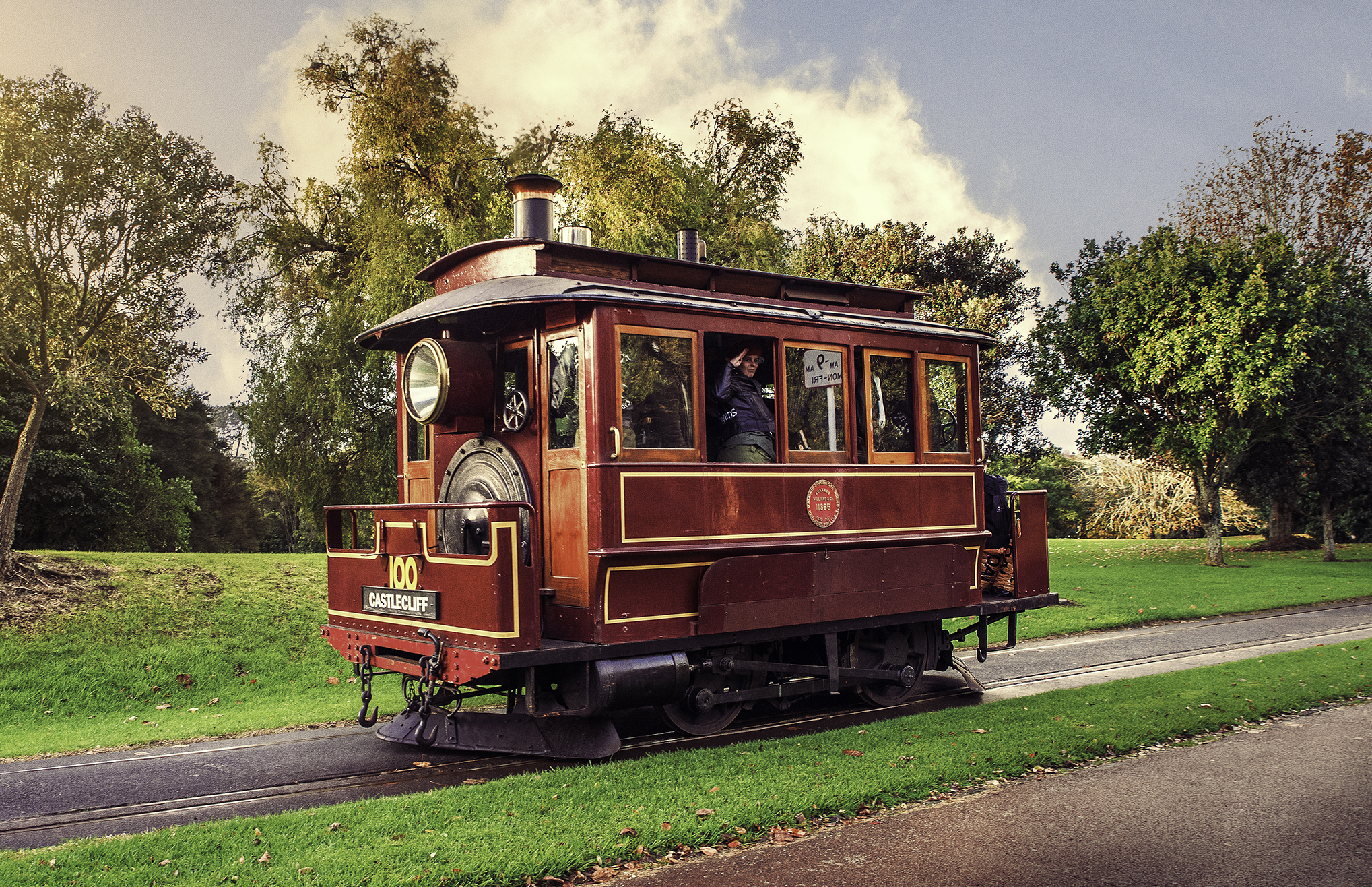 Tram 100 steam tram. 