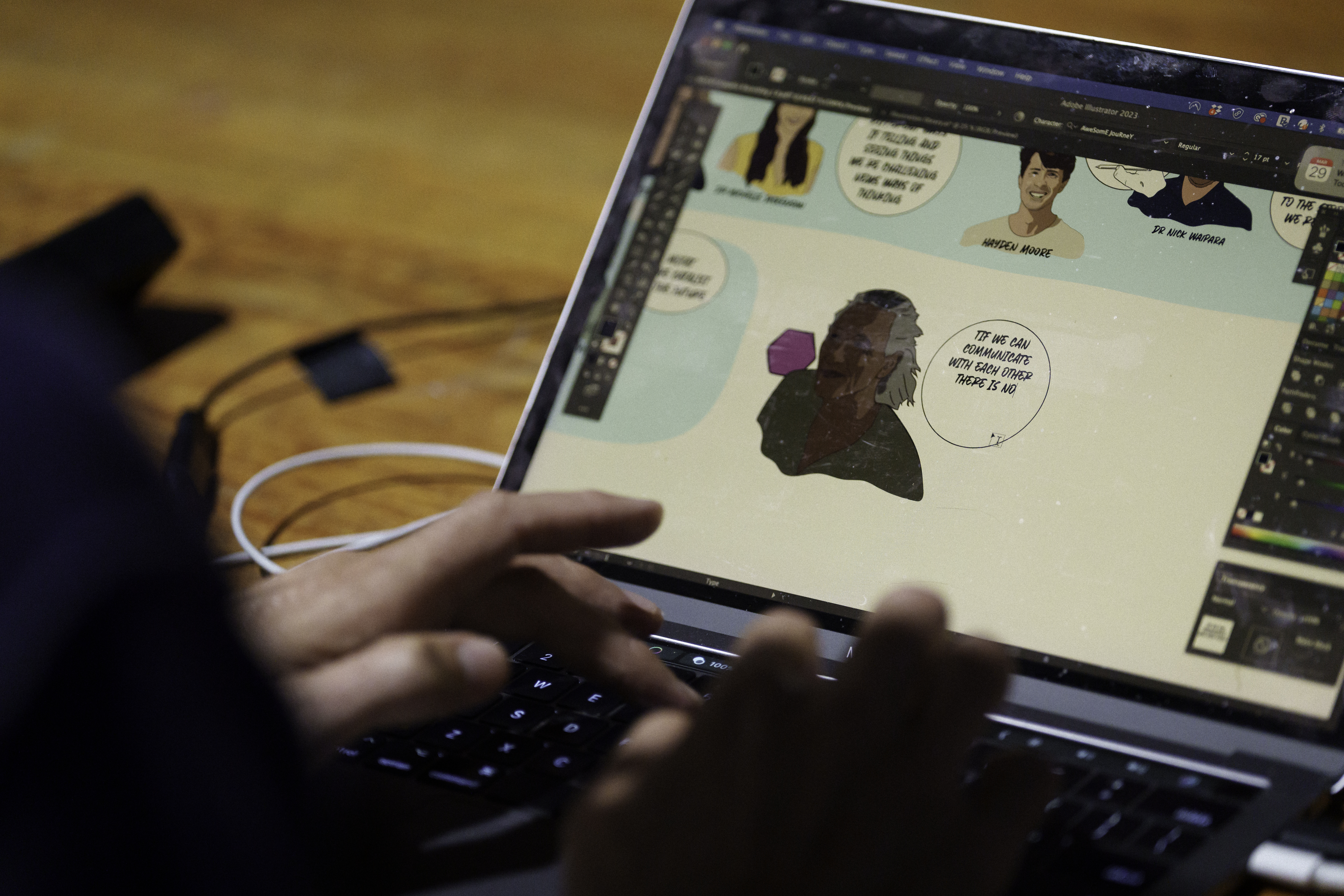 David Leigh creates a digital illustration of the discussion