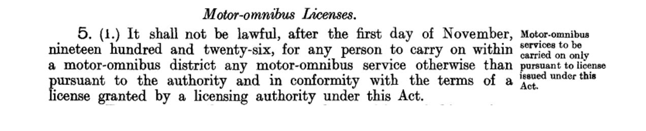 Excerpt from the Act to regulate Motor-omnibus Traffic. Enacted 11th September, 1926. 