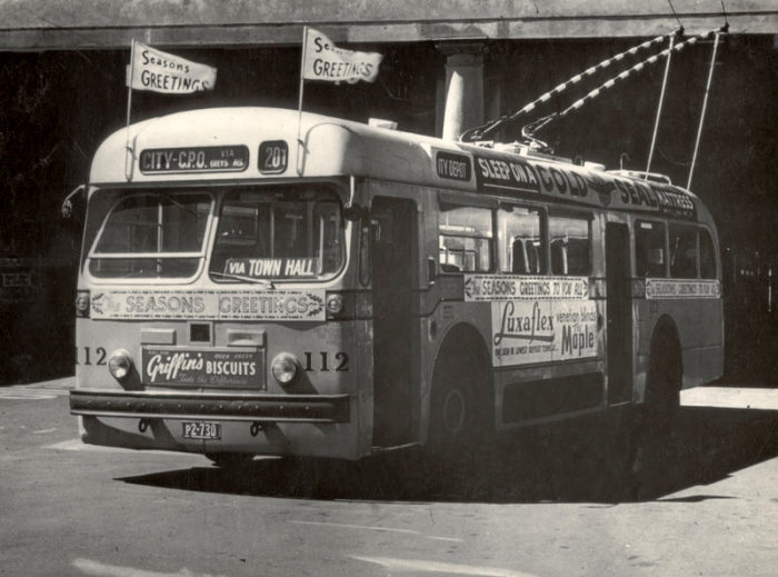 Unknown. Unknown. Christmas trolleybus, 08/092/211. Walsh Memorial Library, The Museum of Transport and Technology (MOTAT).