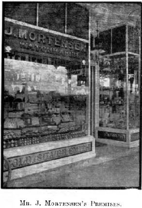 Mr. J. Mortensen’s Premises, The Cyclopaedia of New Zealand, Victoria University of Wellington