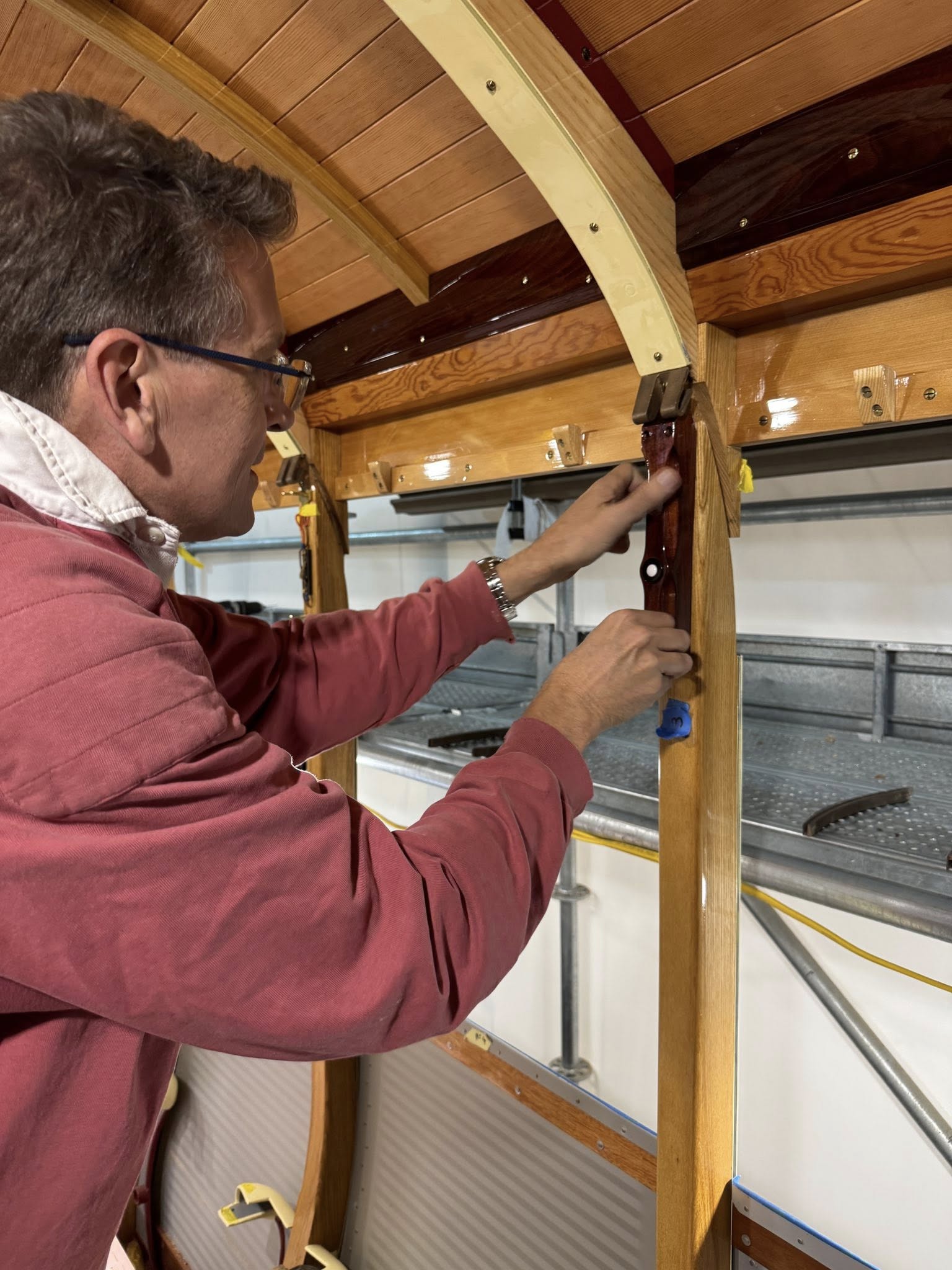The Australian red cedar bell pushes are installed
