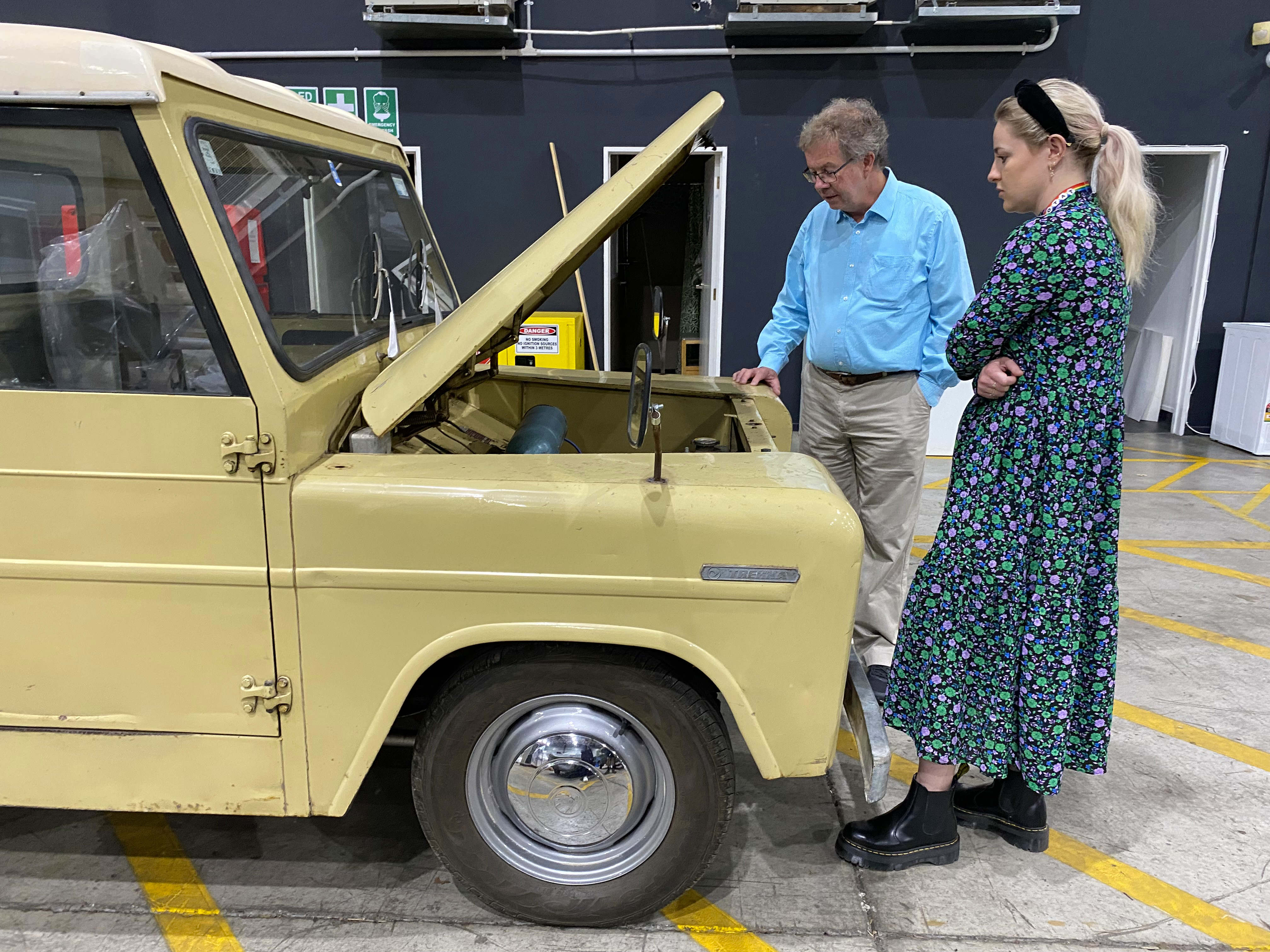 MOTAT Transport Curator Chelsea Renshaw and Trekka expert and author Todd Niall examine the new Trekka