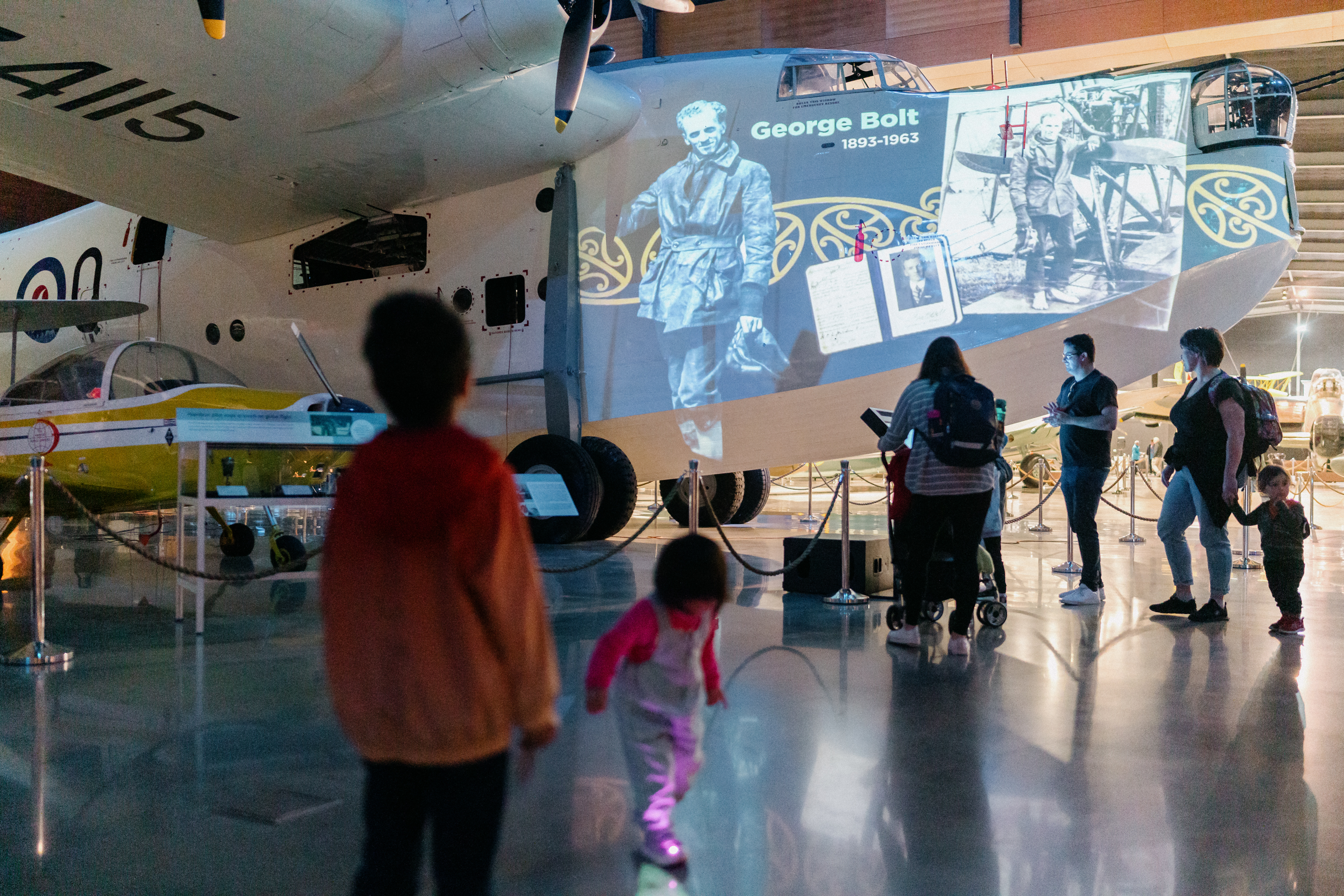 Our two famous flying boats make excellent surfaces for the immersive experience