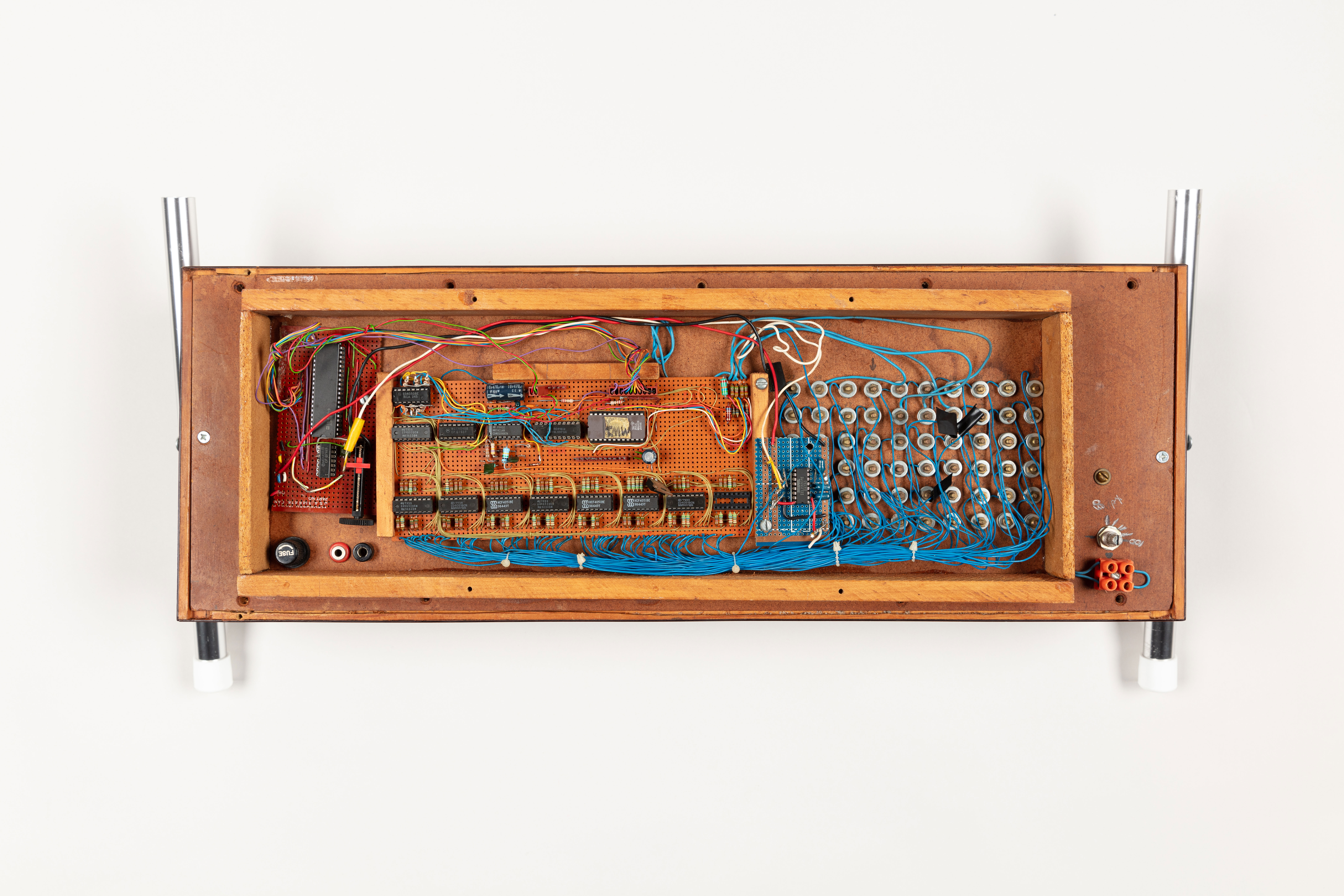 Prototype keyboard, LOCT (Light Operated Computer Terminal), reverse. [2021.48.3] The Museum of Transport and Technology (MOTAT)