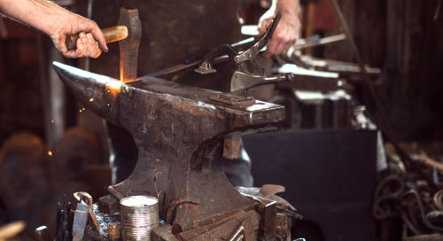 The Forge anvil close up 