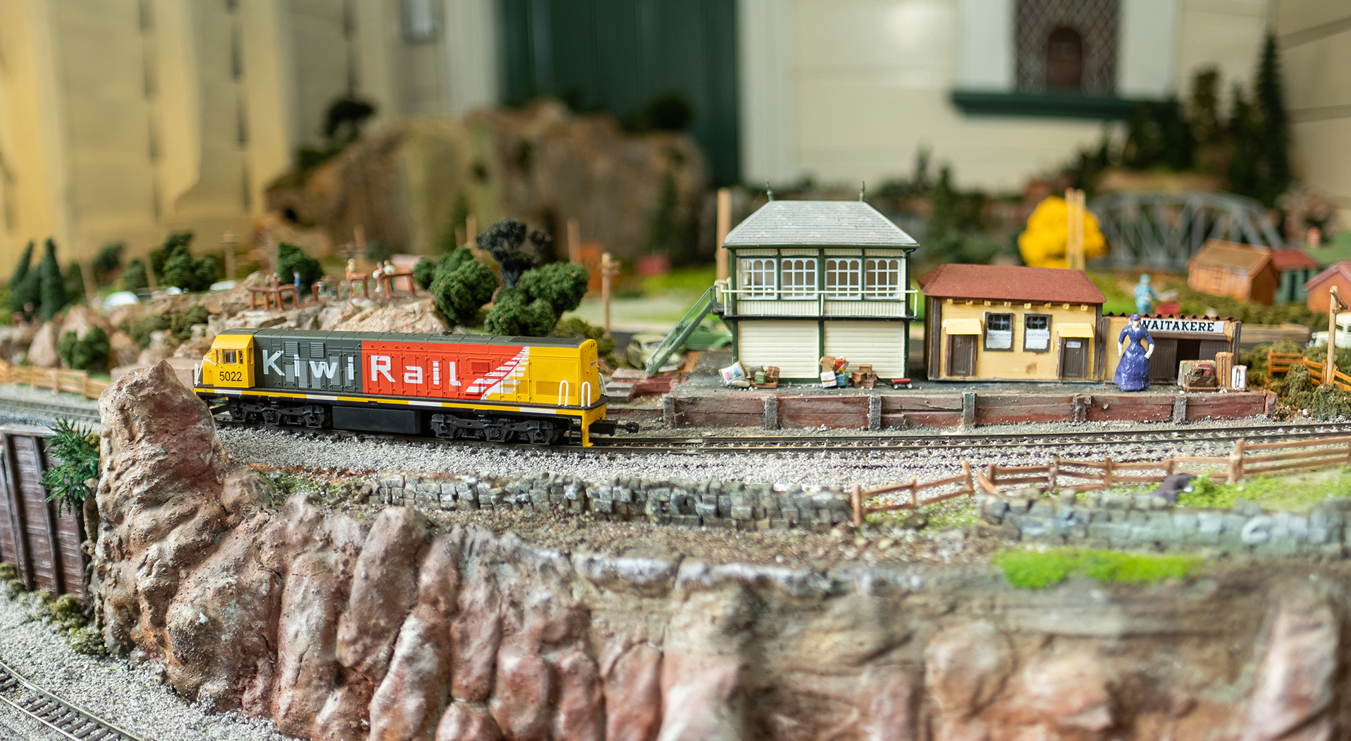 Pulling out from the station.