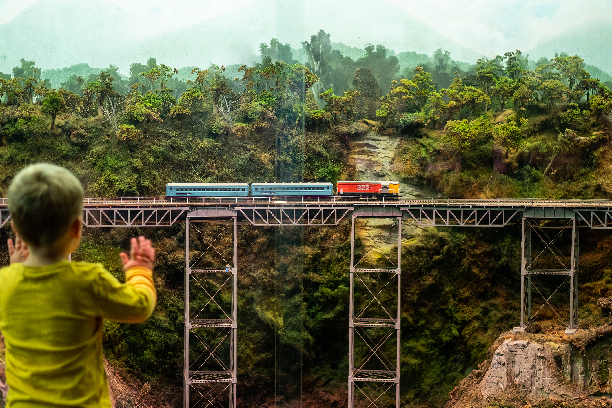 Over the viaduct on the Main Trunk Line.
