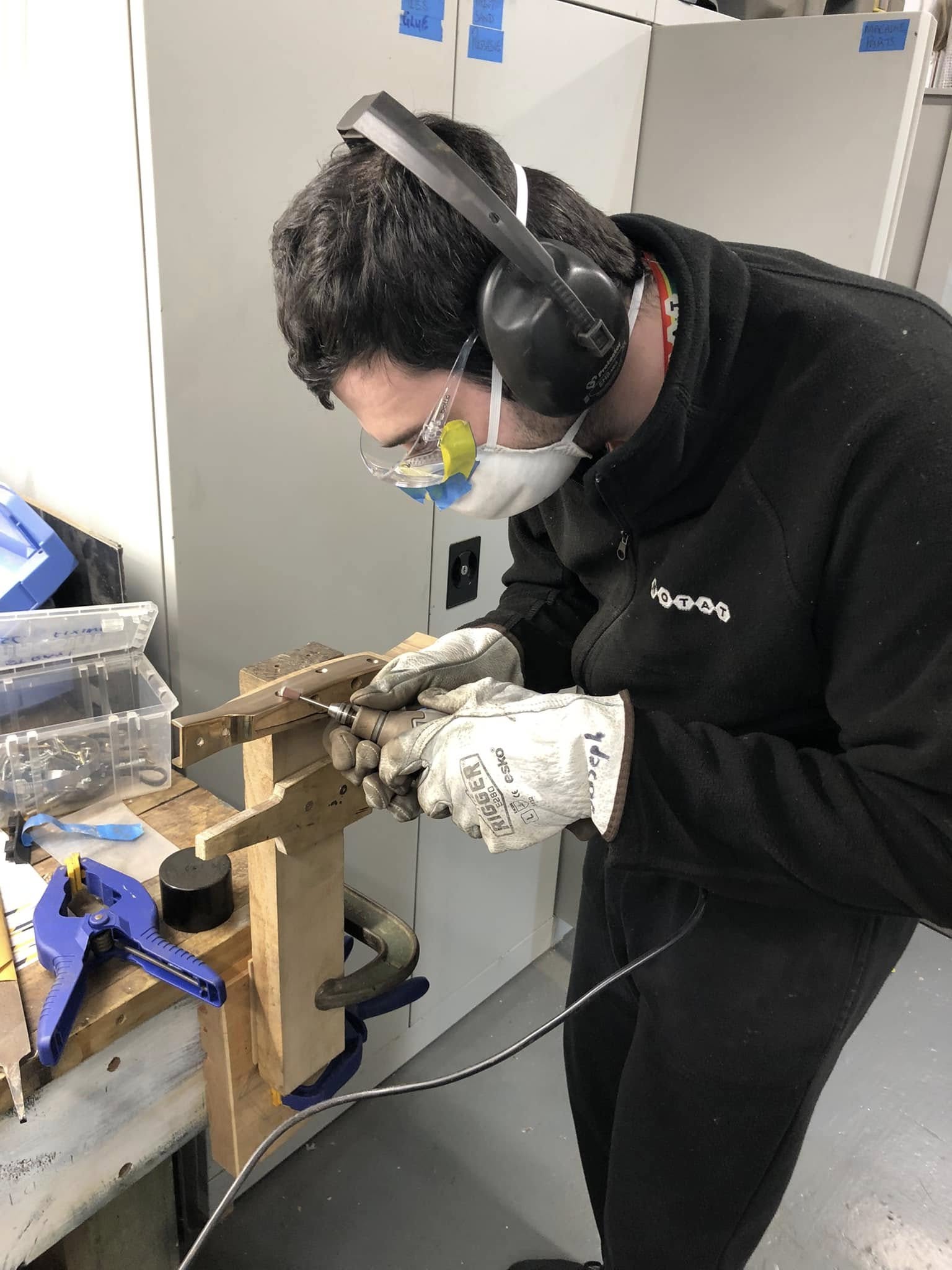 Shaping the red cedar bell pushes