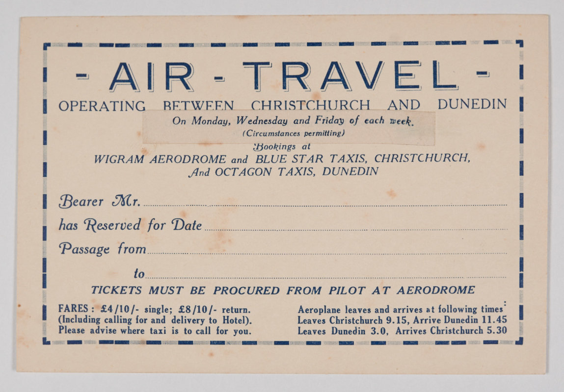 Maurice Clarke Collection Air Travel ticket-1