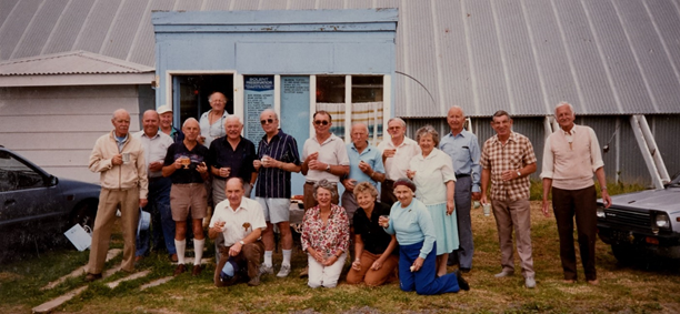 Some of the Solent Preservation Society members who laboured to preserve the world’s last Mk IV Solent flying boat. 1989 Solent Preservation Society Archive. Walsh Memorial Library, Museum of Transport and Technology (MOTAT)