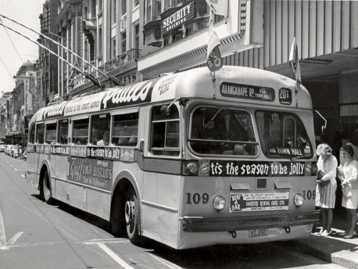 J.E. Farrelly. 1960s. City trolleybus, 08/092/214. Walsh Memorial Library, The Museum of Transport and Technology (MOTAT).