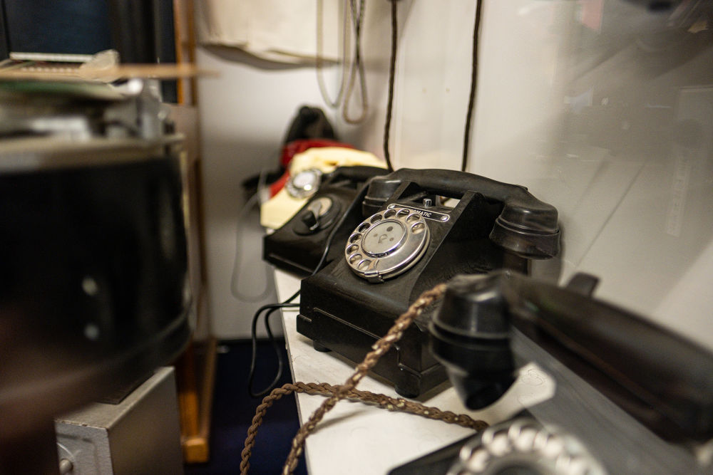 A collection of 20th century telephones.  Photo by Richard Ng