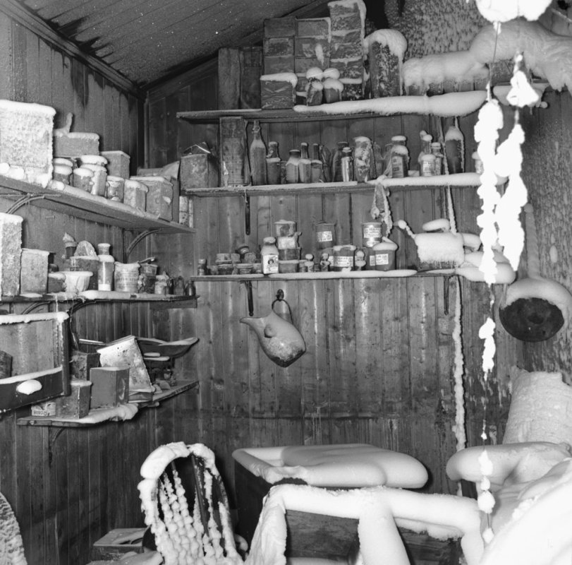 A corner of the kitchen of Scott's Hut taken during 1957-58 Season, Photographer Unknown, Antarctica NZ (29th Jun 2015). In Website Antarctica NZ. Retrieved 22nd Jun 2020, from https://antarctica.recollect.co.nz/nodes/view/33397