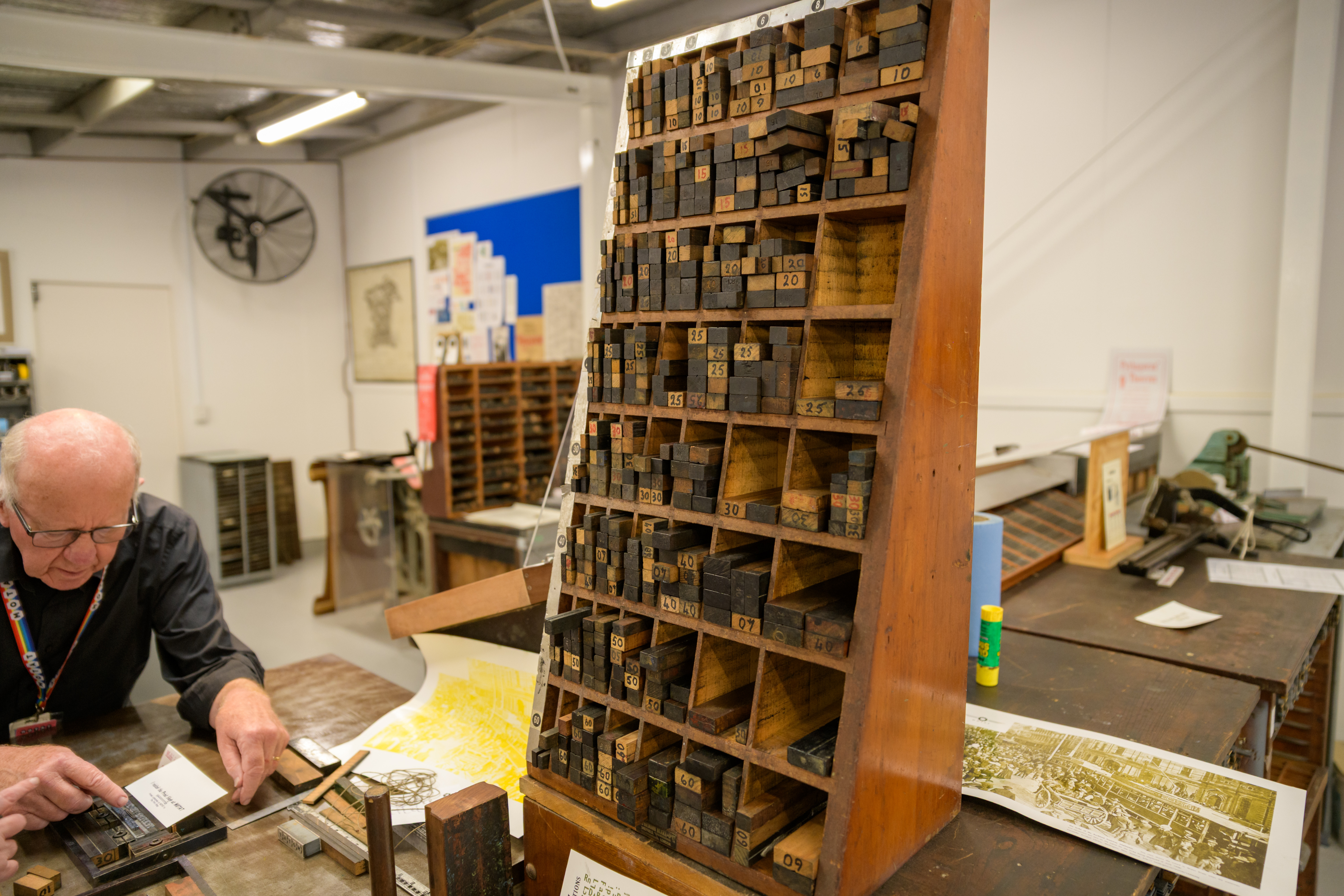Inside the print shop