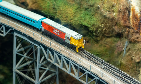Model Railway viaduct crossing