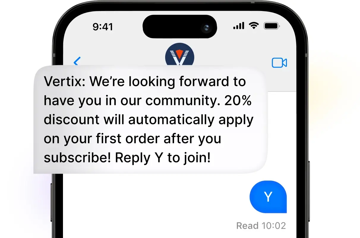 Vertix Onsite Opt-In Reminder
