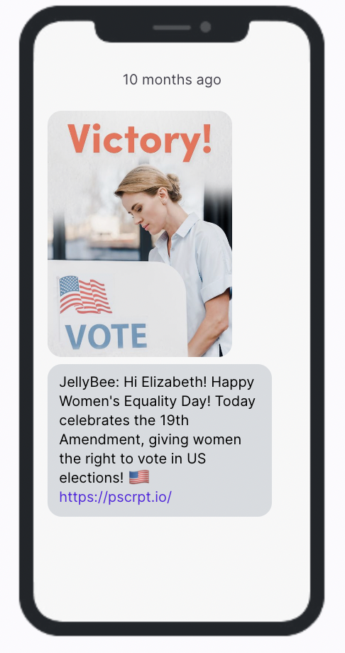 JellyBee Women's Equality Day SMS Campaign