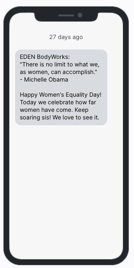 National Women's Equality Day - SMS Campaign