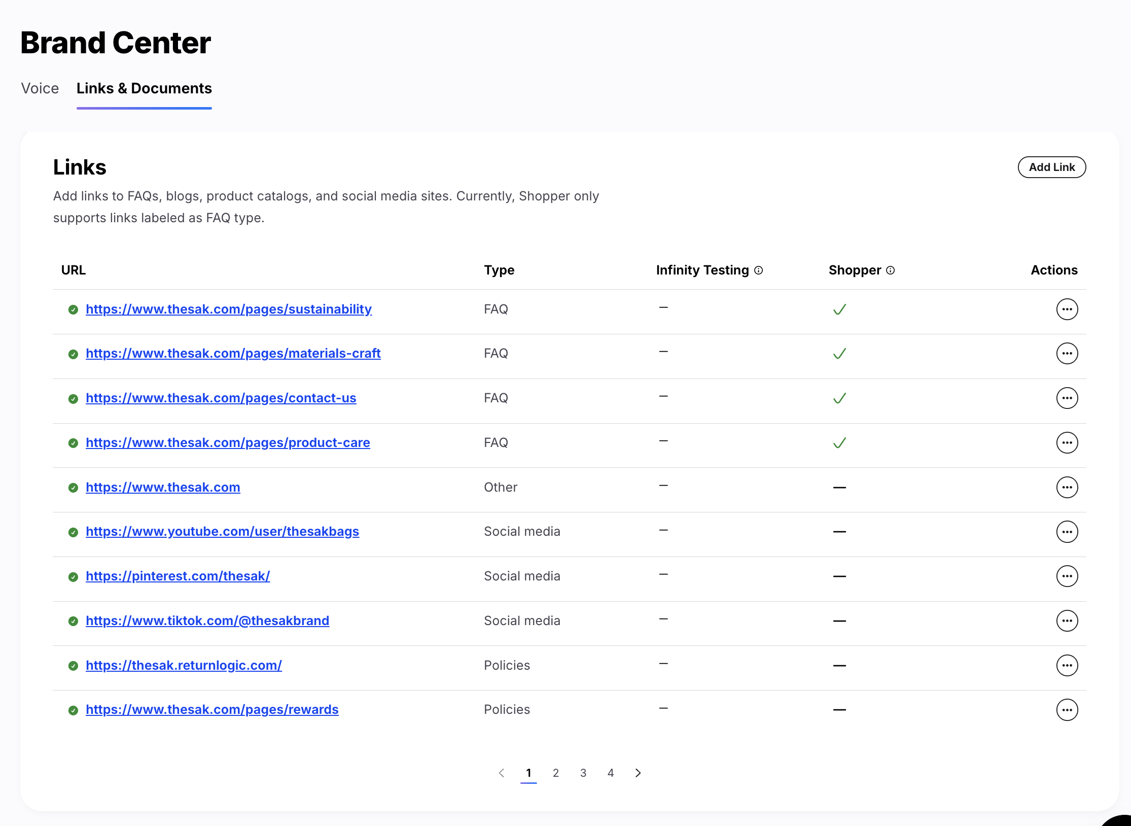 New links & Docs UI