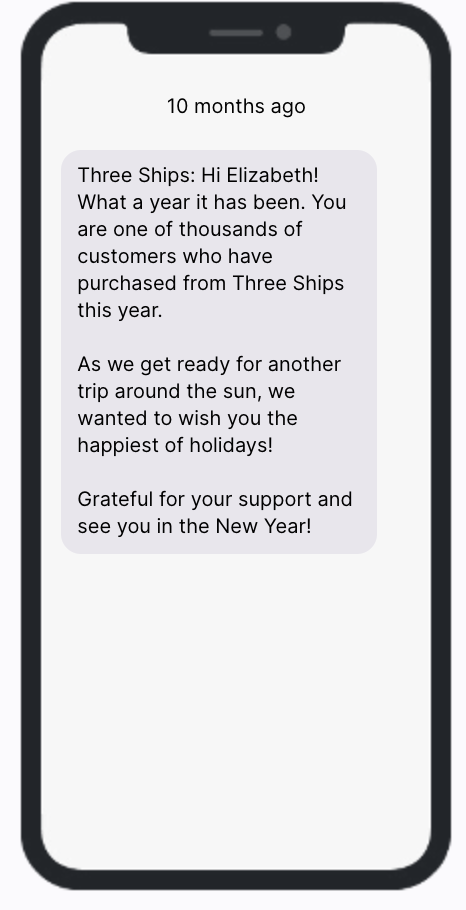 Three Ships Founder SMS Campaign