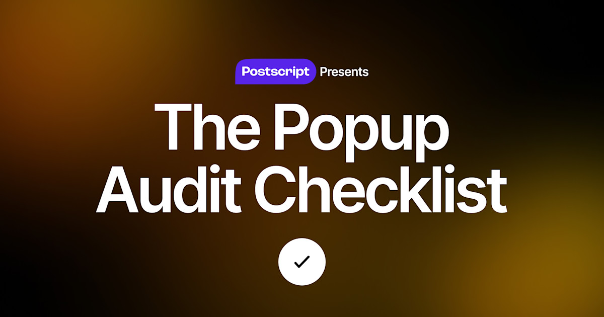 Get the Popup Audit Checklist