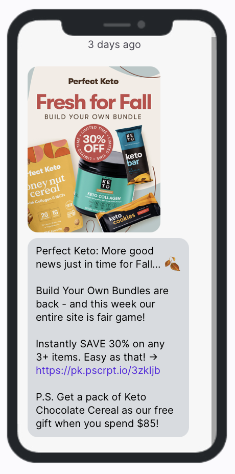 First Day of Fall - SMS Campaign - Perfect Keto