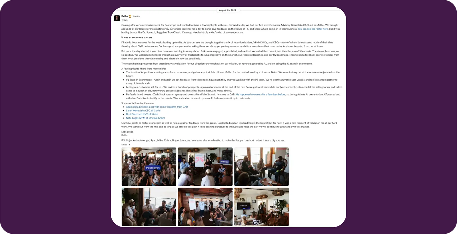 Vault Aug 24 - Beller CAB Recap