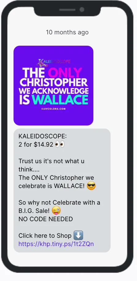 Kaleidoscope SMS Campaign - Columbus Day
