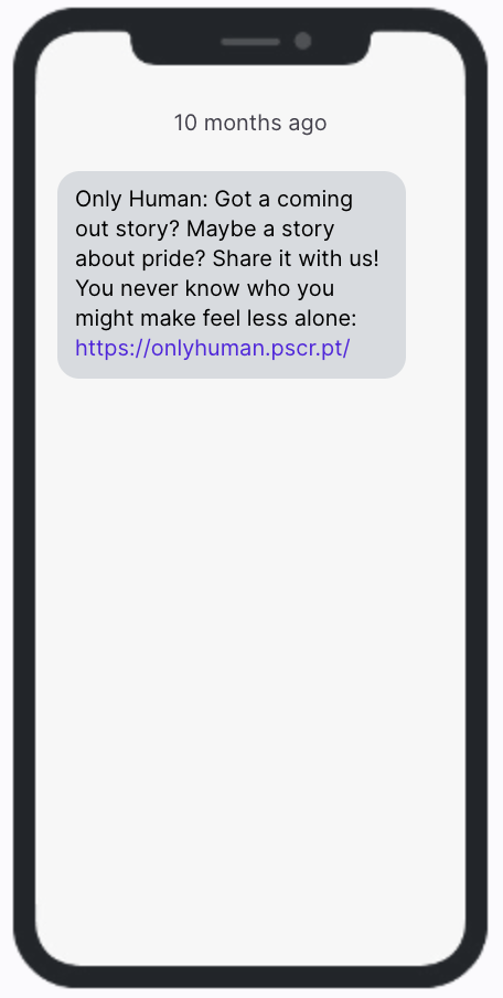 Only Humans Pride SMS